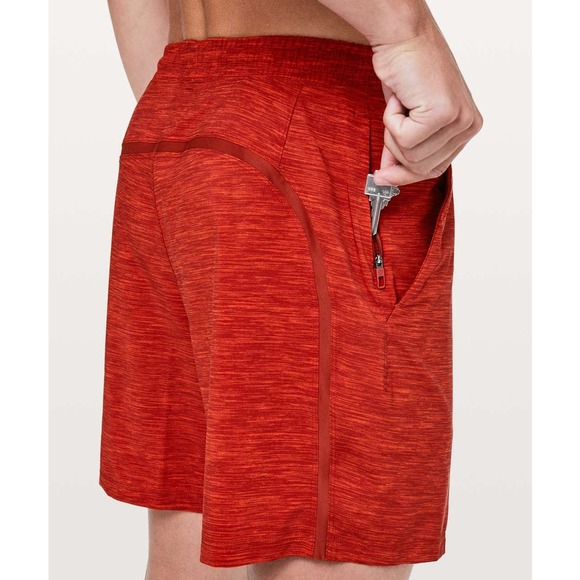 Lululemon Pace Breaker Short *Linerless 7" Updated. Size M EUC. Red - Picture 3 of 4